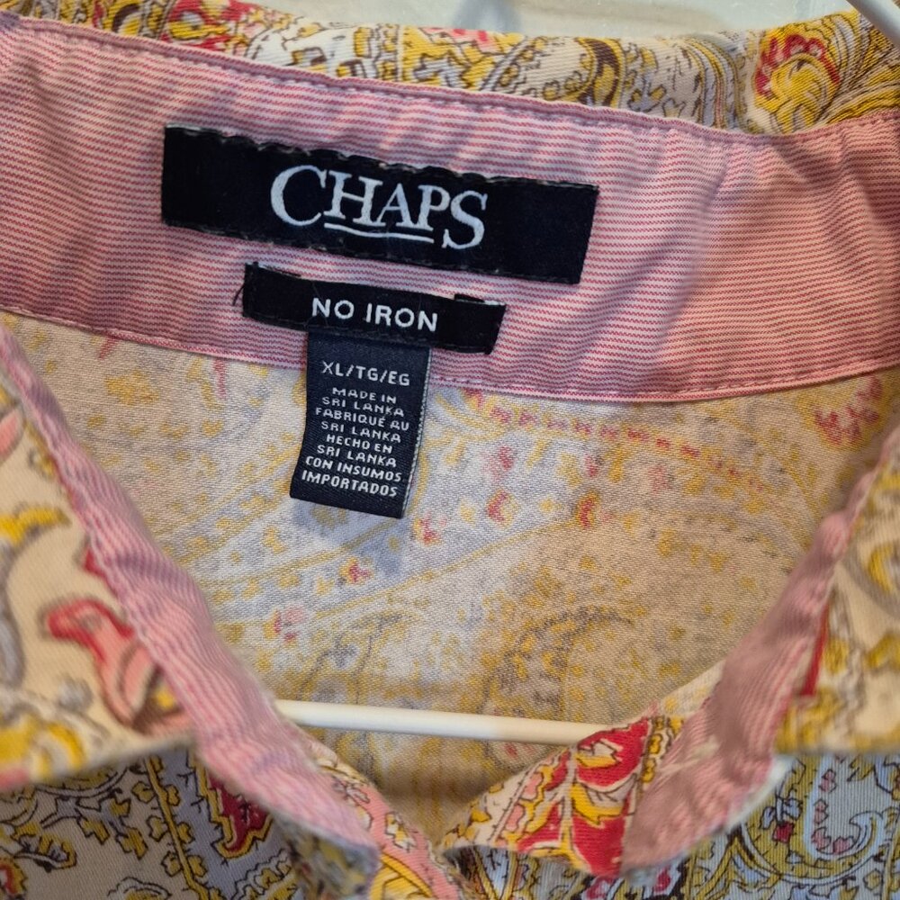 Chaps Paisley Button-Down Shirt; Women's Size XL; Pure Cotton; No Flaws - Picture 3 of 4